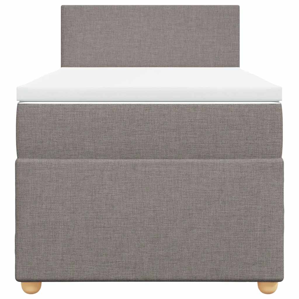 vidaXL Κρεβάτι Boxspring με Στρώμα Taupe 80x200 εκ. Υφασμάτινο