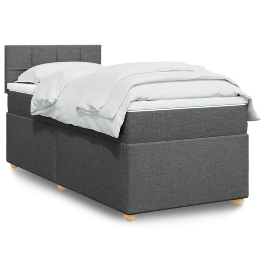 vidaXL Κρεβάτι Boxspring με Στρώμα Σκούρο Γκρι 80x200 εκ. Υφασμάτινο