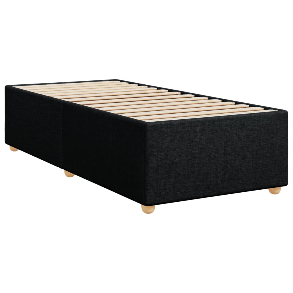 vidaXL Κρεβάτι Boxspring με Στρώμα Μαύρο 80 x 200 εκ. Υφασμάτινο