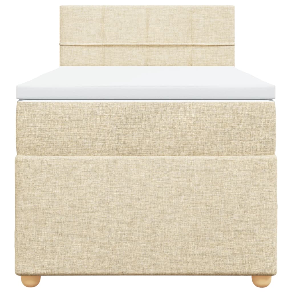vidaXL Κρεβάτι Boxspring με Στρώμα Κρεμ 80 x 200 εκ. Υφασμάτινο