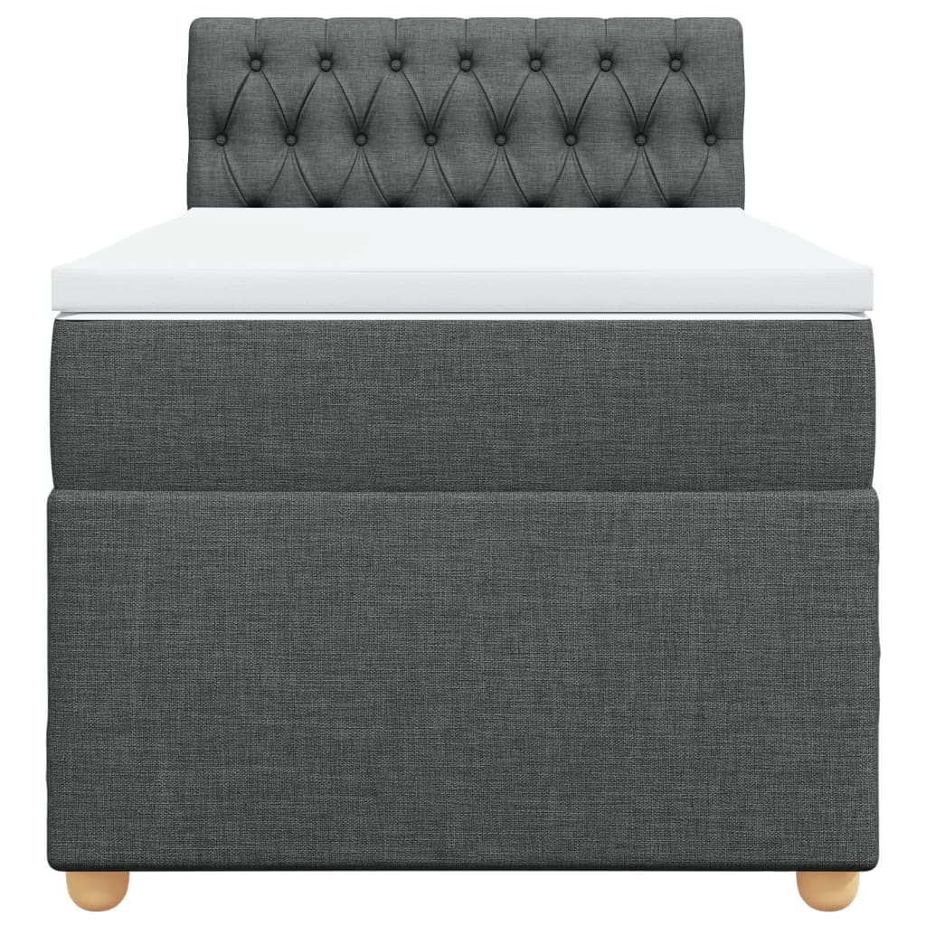 vidaXL Κρεβάτι Boxspring με Στρώμα Σκούρο Γκρι 80x200 εκ. Υφασμάτινο