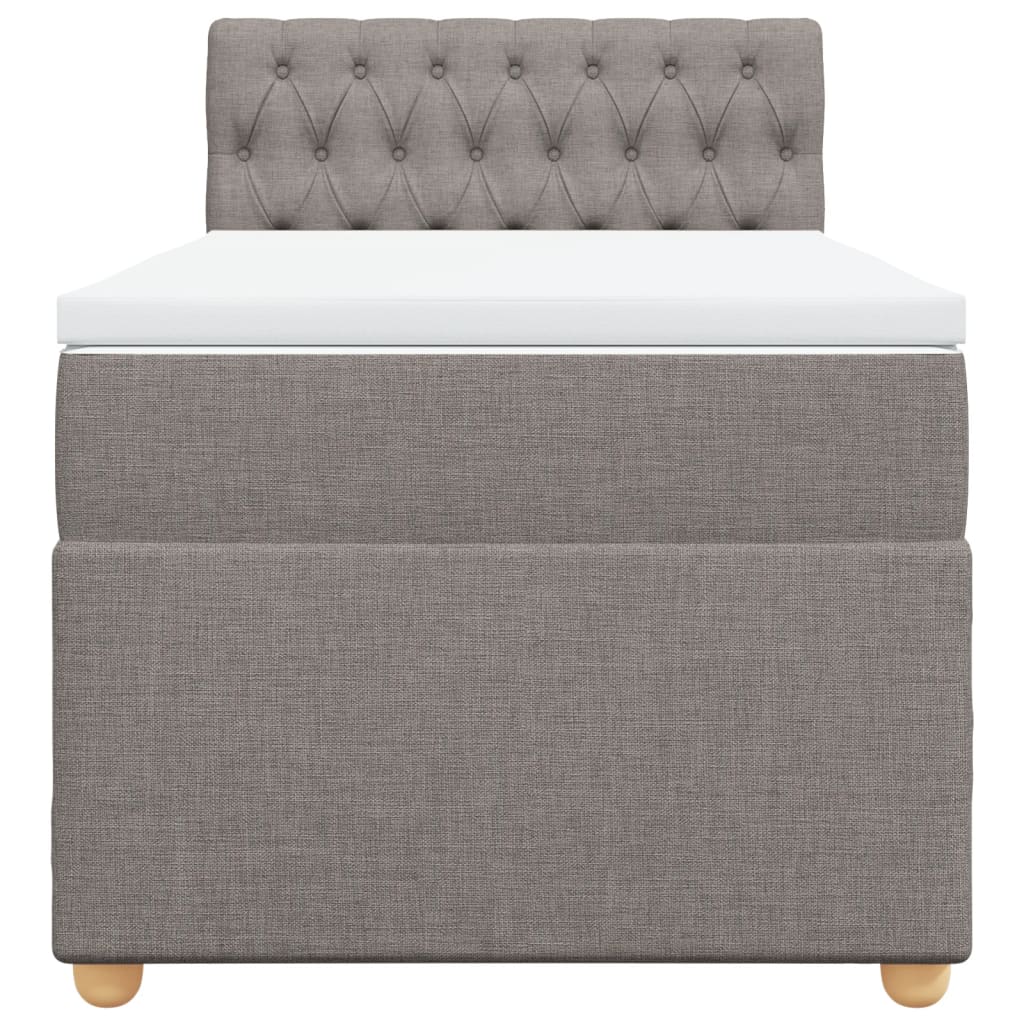 vidaXL Κρεβάτι Boxspring με Στρώμα Taupe 80x200 εκ. Υφασμάτινο
