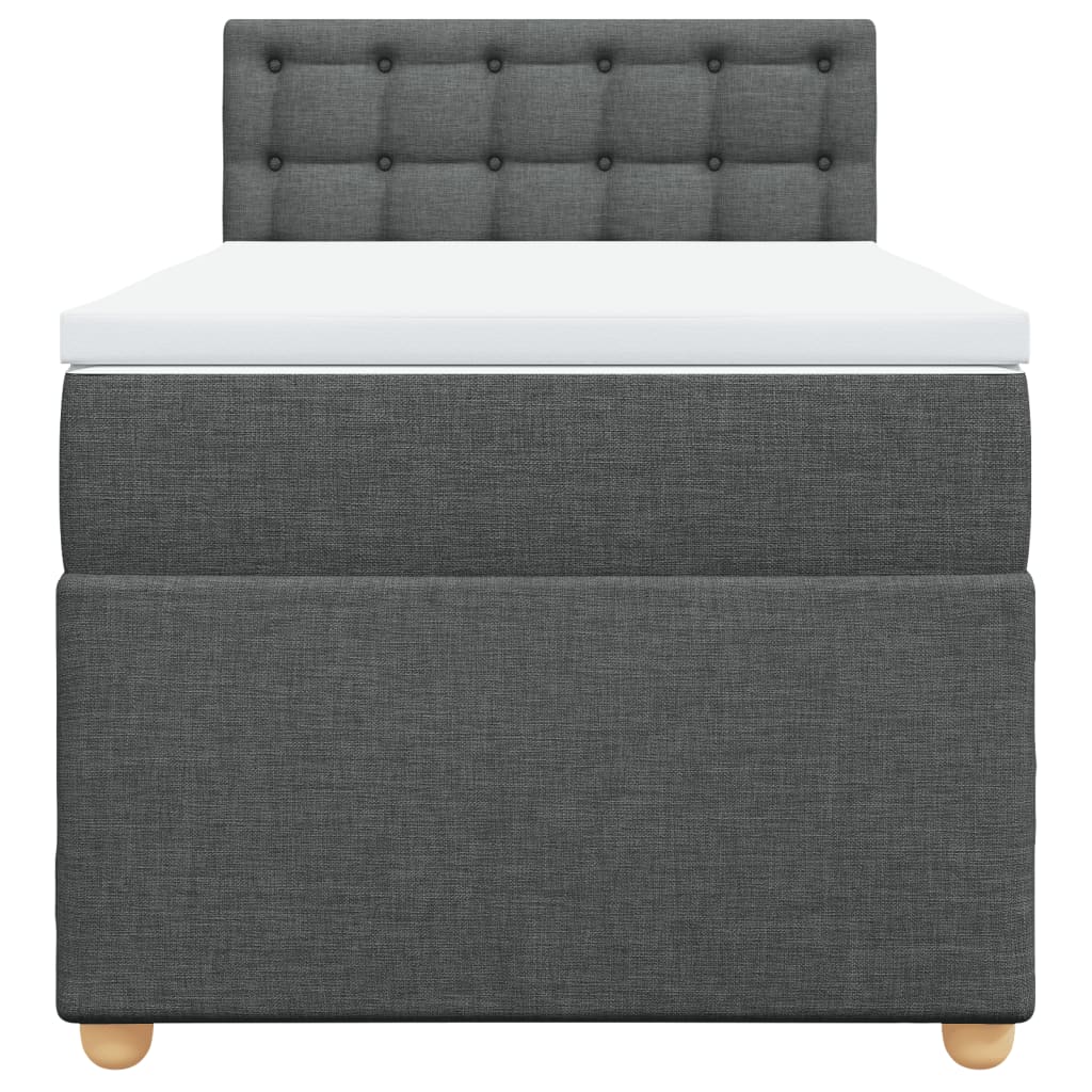 vidaXL Κρεβάτι Boxspring με Στρώμα Σκούρο Γκρι 80x200 εκ. Υφασμάτινο