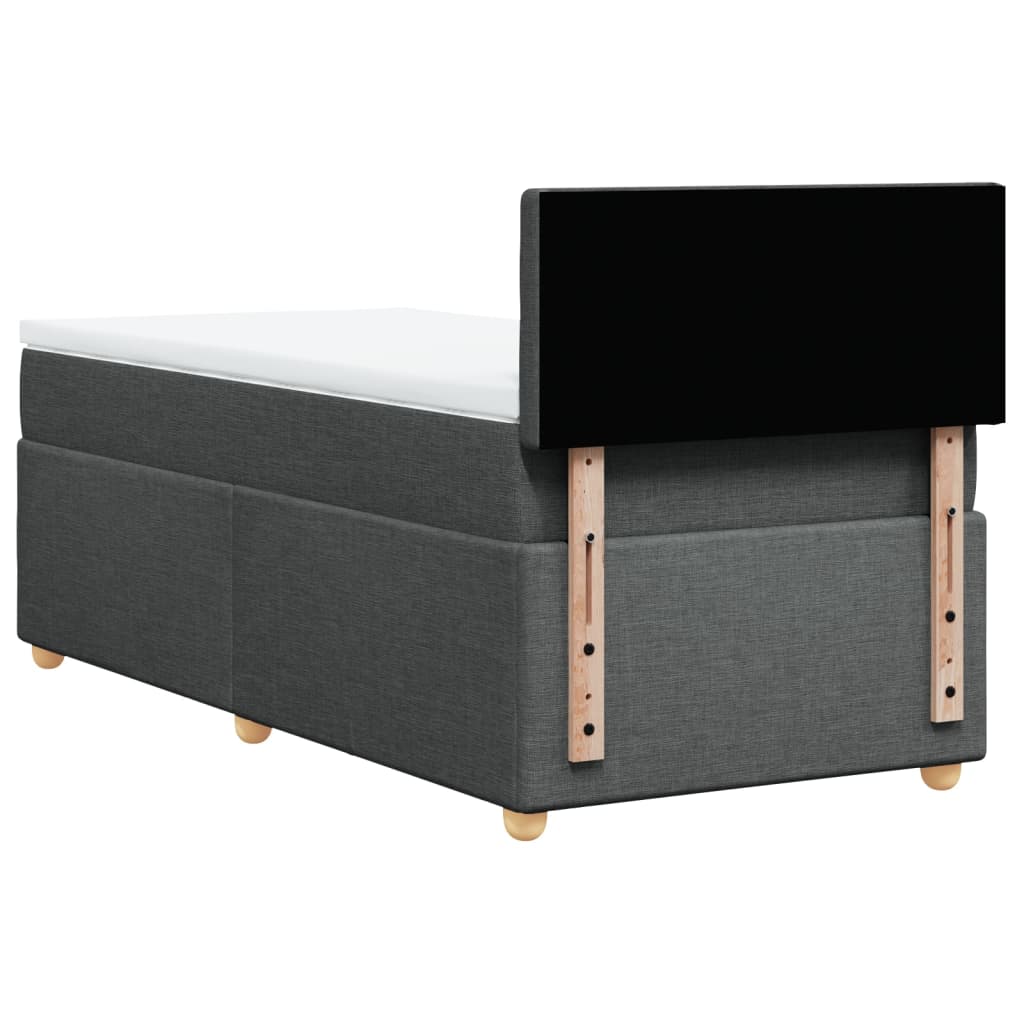 vidaXL Κρεβάτι Boxspring με Στρώμα Σκούρο Γκρι 80x200 εκ. Υφασμάτινο