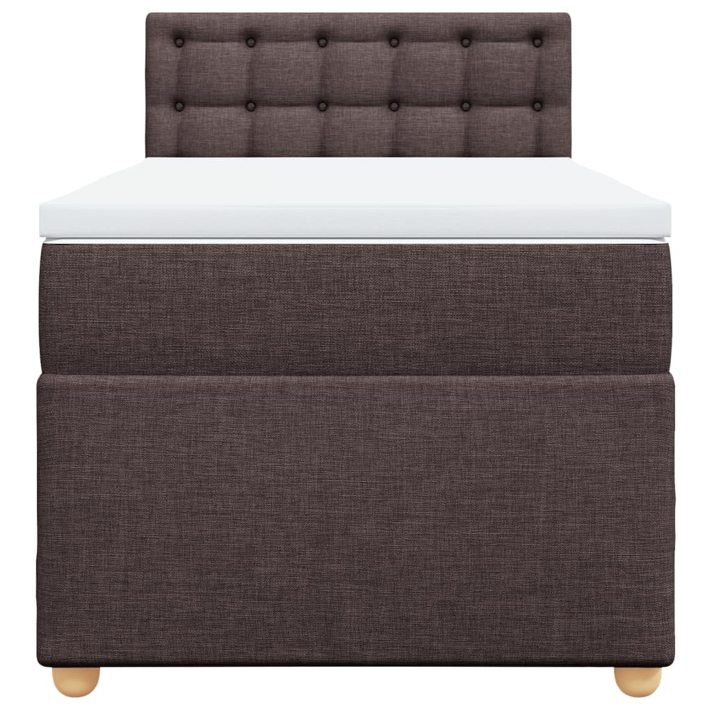 vidaXL Κρεβάτι Boxspring με Στρώμα Σκούρο Καφέ 80x200 εκ. Υφασμάτινο