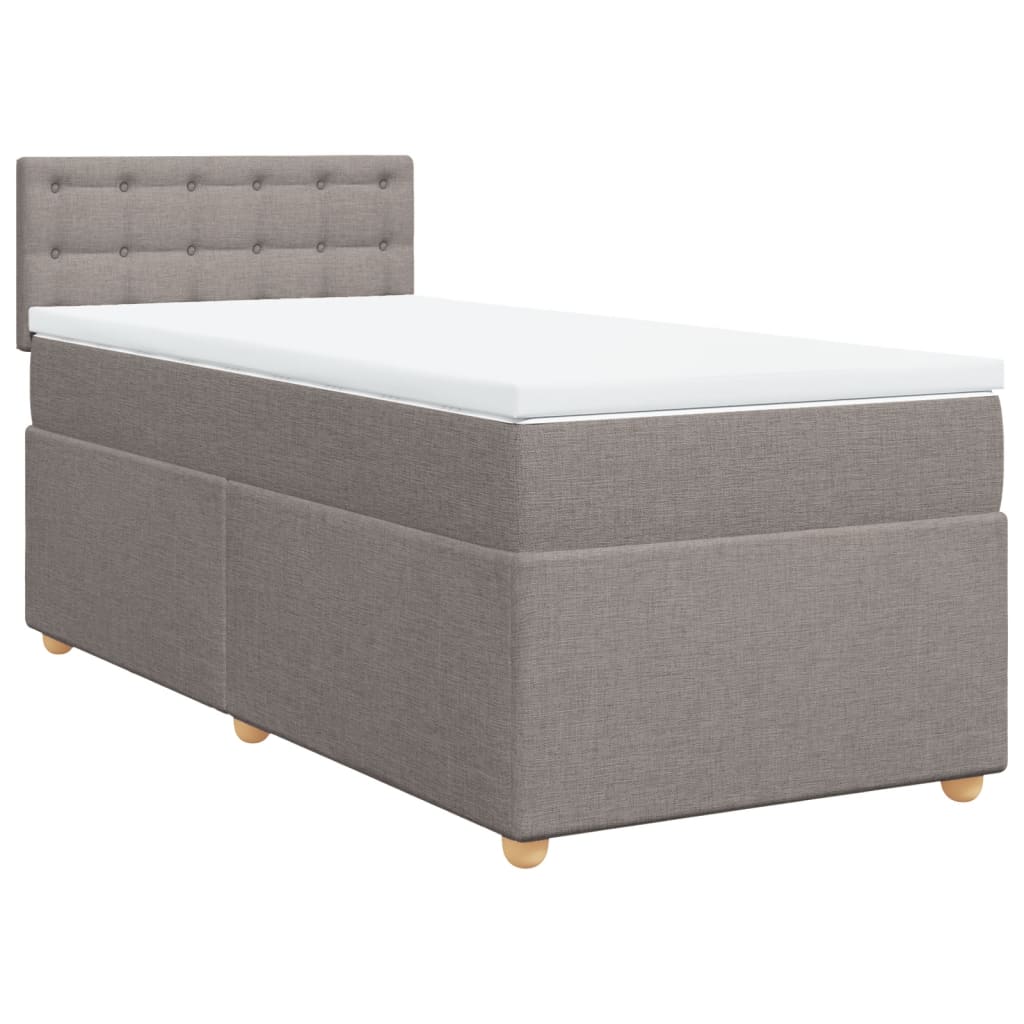 vidaXL Κρεβάτι Boxspring με Στρώμα Taupe 80x200 εκ. Υφασμάτινο