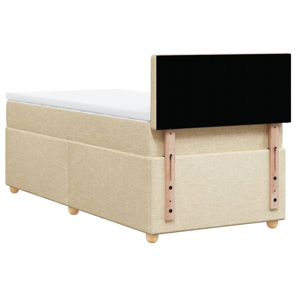 vidaXL Κρεβάτι Boxspring με Στρώμα Κρεμ 80 x 200 εκ. Υφασμάτινο
