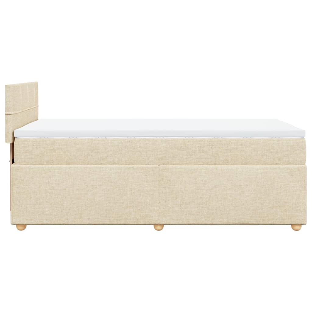 vidaXL Κρεβάτι Boxspring με Στρώμα Κρεμ 90x190 εκ.Υφασμάτινο