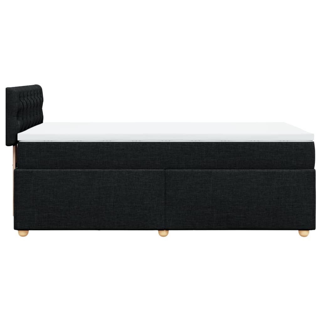 vidaXL Κρεβάτι Boxspring με Στρώμα Μαύρο 90x190 εκ.Υφασμάτινο