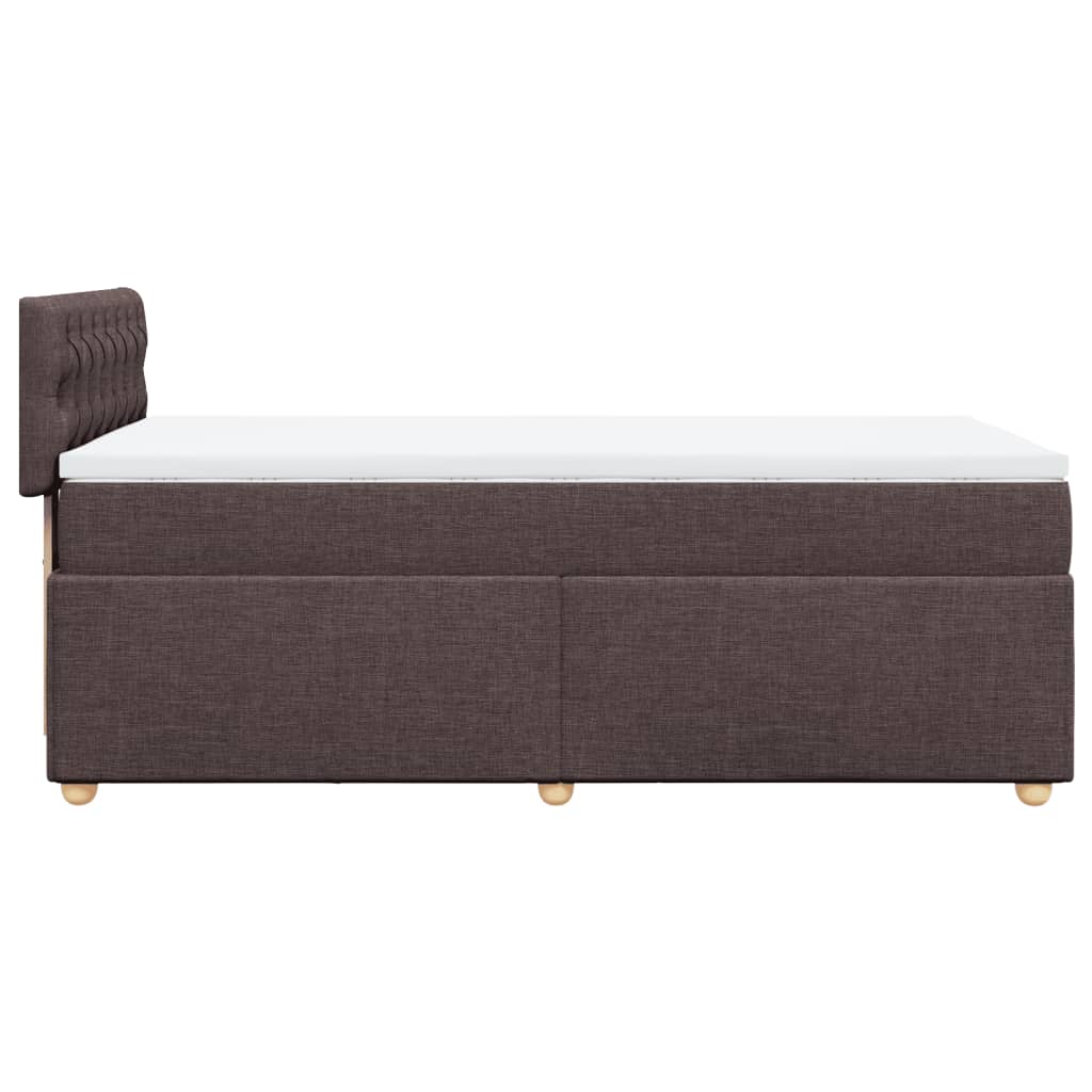 vidaXL Κρεβάτι Boxspring με Στρώμα Σκούρο Καφέ 90x190 εκ. Υφασμάτινο