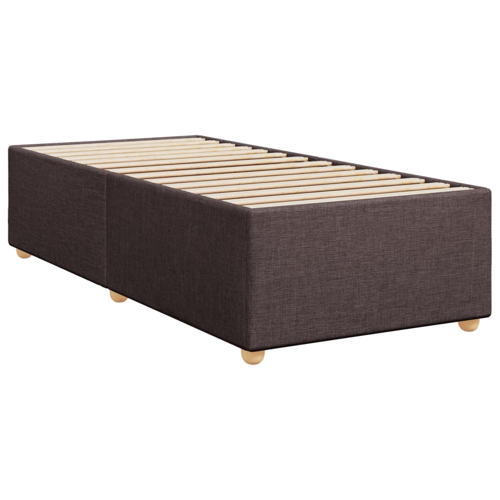 vidaXL Κρεβάτι Boxspring με Στρώμα Σκούρο Καφέ 90x190 εκ. Υφασμάτινο