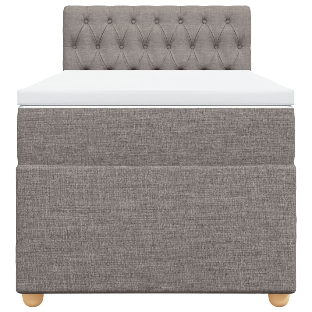 vidaXL Κρεβάτι Boxspring με Στρώμα Taupe 90x190 εκ.Υφασμάτινο