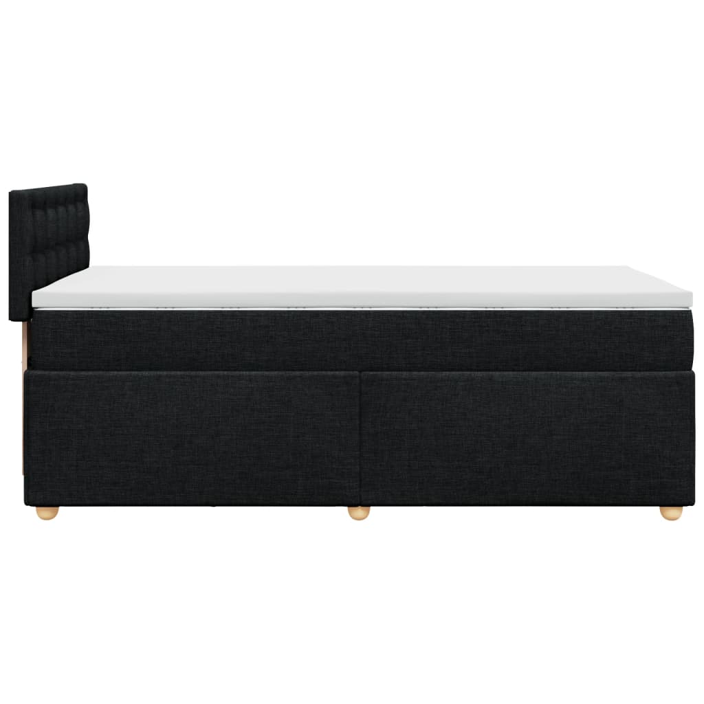 vidaXL Κρεβάτι Boxspring με Στρώμα Μαύρο 90x190 εκ.Υφασμάτινο