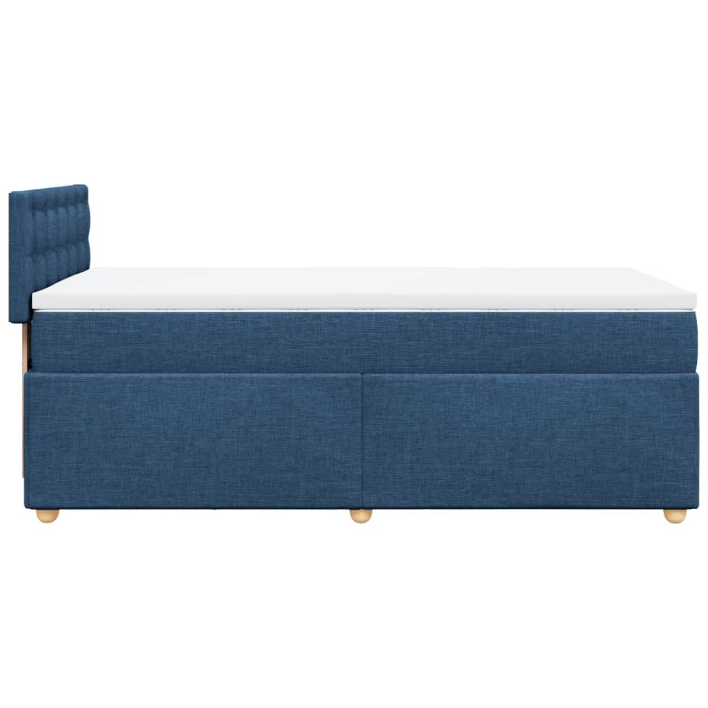 vidaXL Κρεβάτι Boxspring με Στρώμα Μπλε 90x190 εκ.Υφασμάτινο