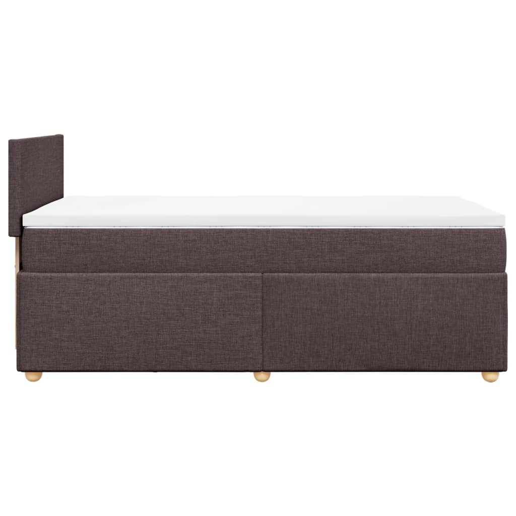 vidaXL Κρεβάτι Boxspring με Στρώμα Σκούρο Καφέ 90x200 εκ. Υφασμάτινο