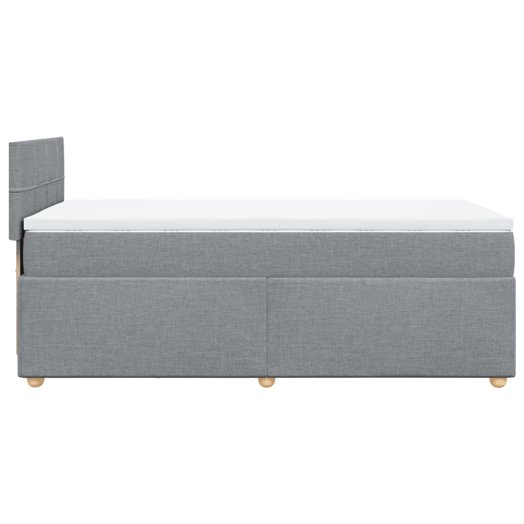 vidaXL Κρεβάτι Boxspring με Στρώμα Ανοιχτό Γκρι 90x200 εκ. Υφασμάτινο