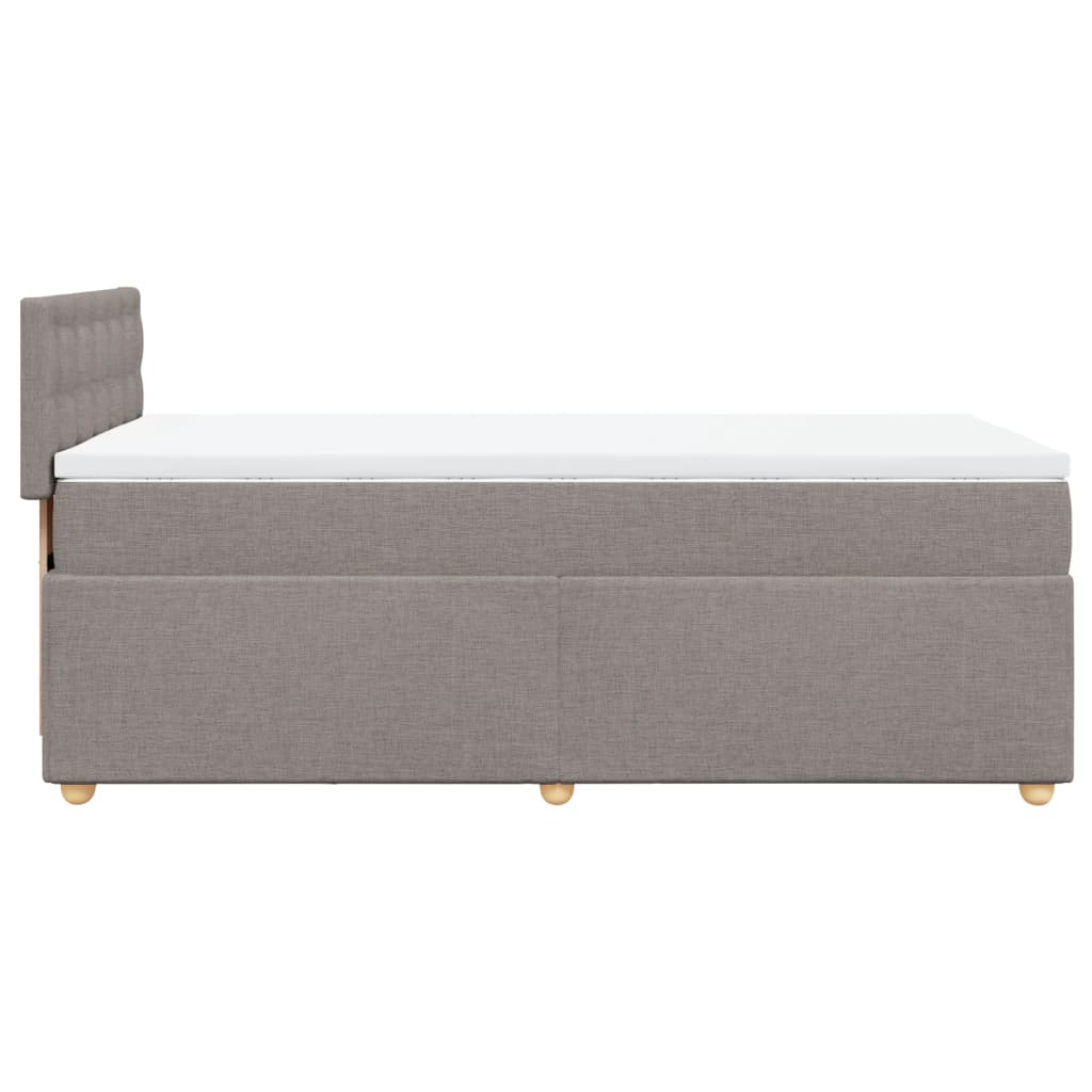 vidaXL Κρεβάτι Boxspring με Στρώμα Taupe 90x200 εκ. Υφασμάτινο