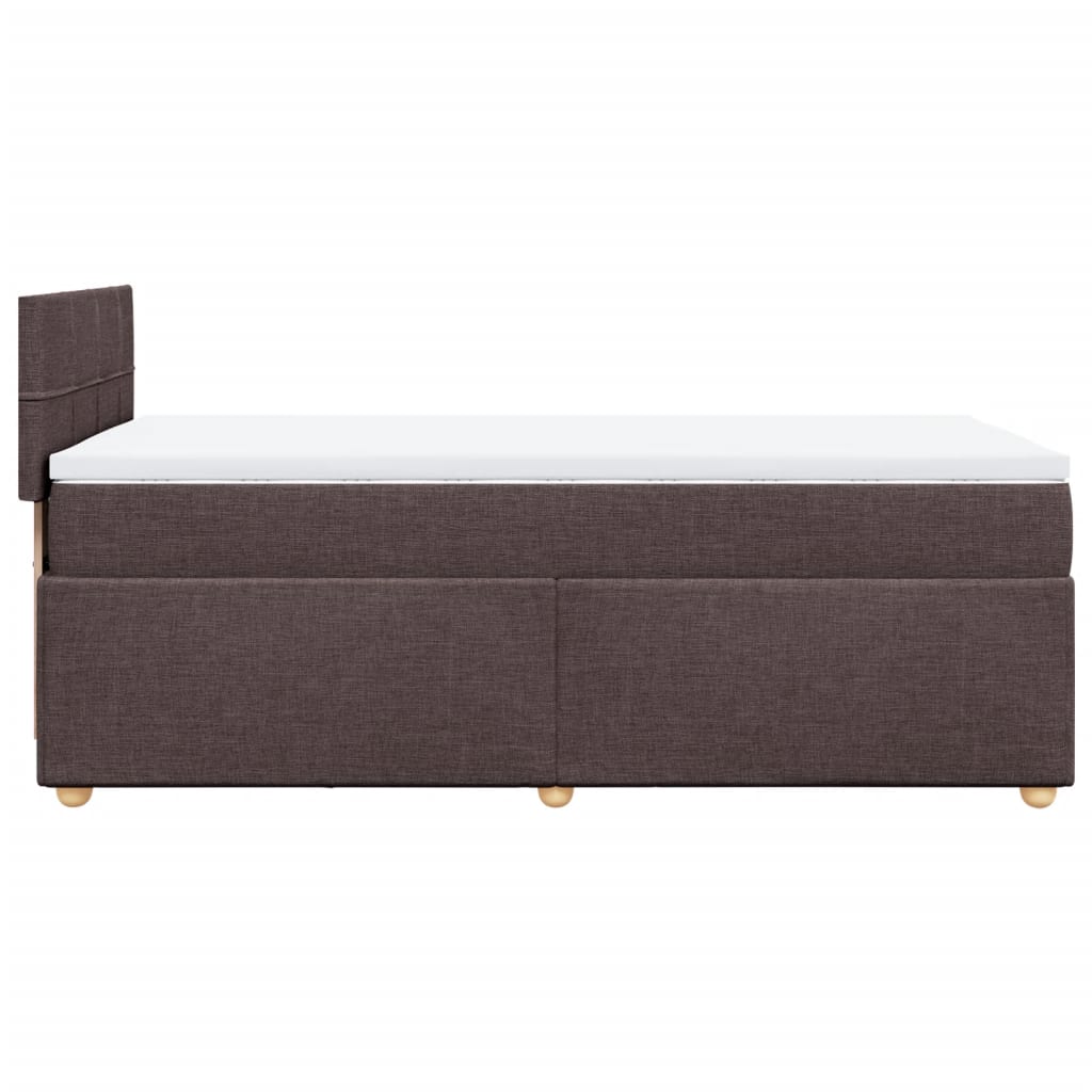 vidaXL Κρεβάτι Boxspring με Στρώμα Σκούρο Καφέ 100x200 εκ. Υφασμάτινο