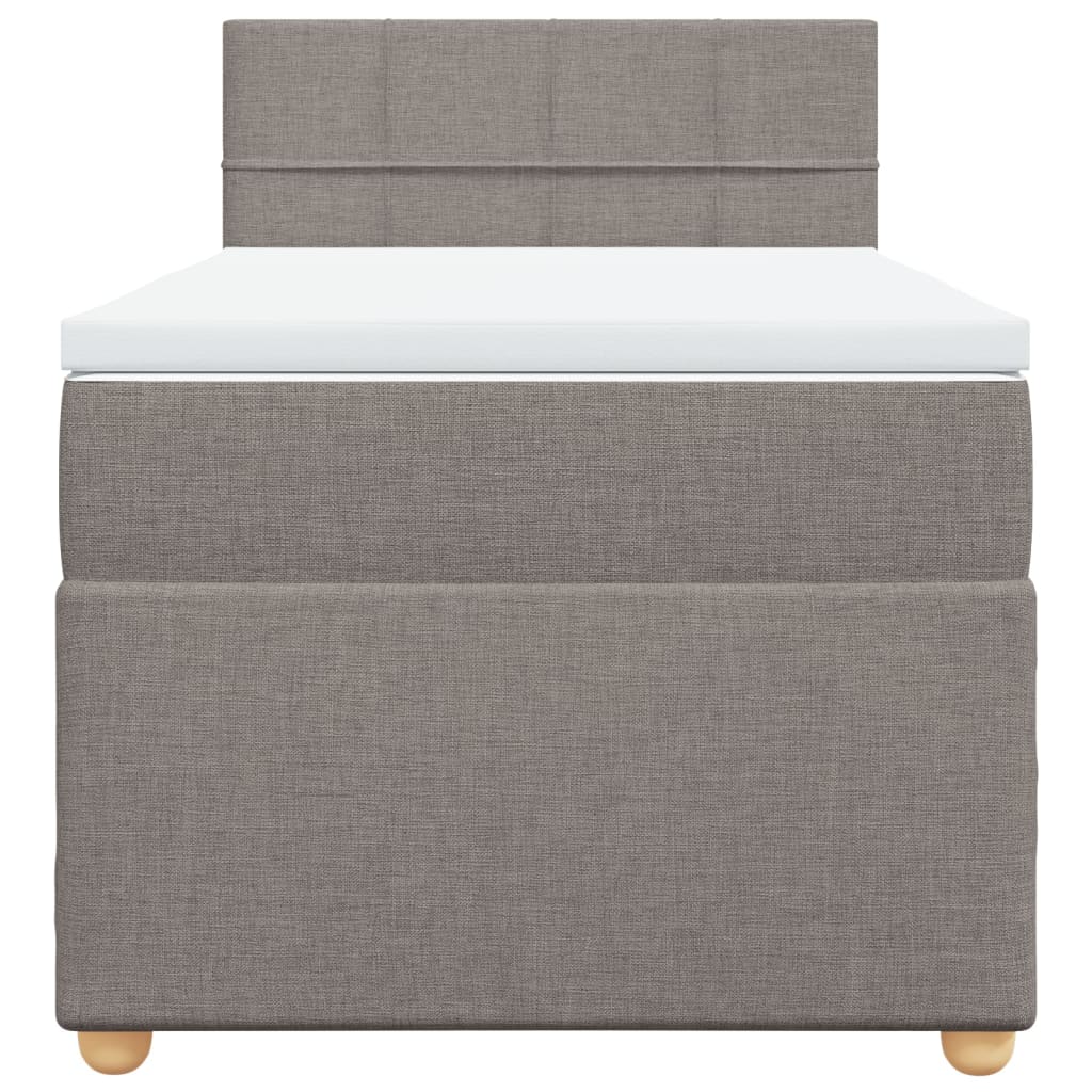 vidaXL Κρεβάτι Boxspring με Στρώμα Taupe 100 x 200 εκ. Υφασμάτινο