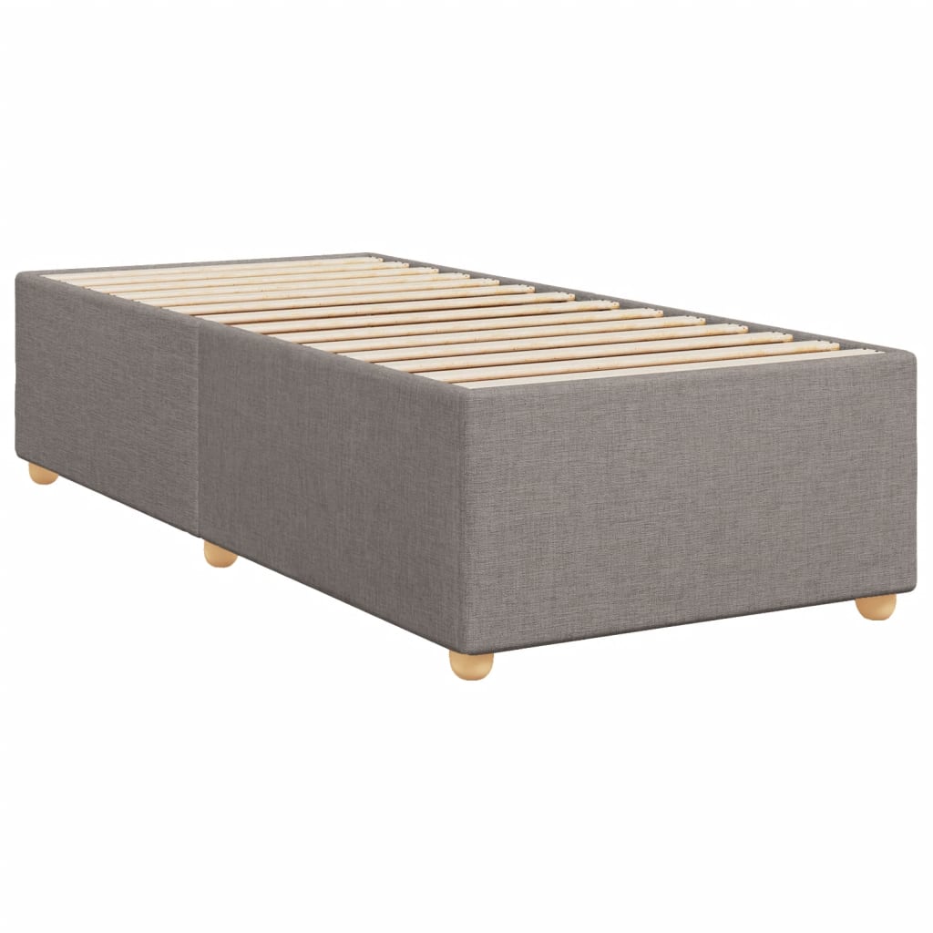 vidaXL Κρεβάτι Boxspring με Στρώμα Taupe 100 x 200 εκ. Υφασμάτινο
