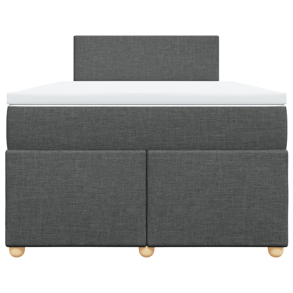 vidaXL Κρεβάτι Boxspring με Στρώμα Σκούρο Γκρι 120x190 εκ Υφασμάτινο
