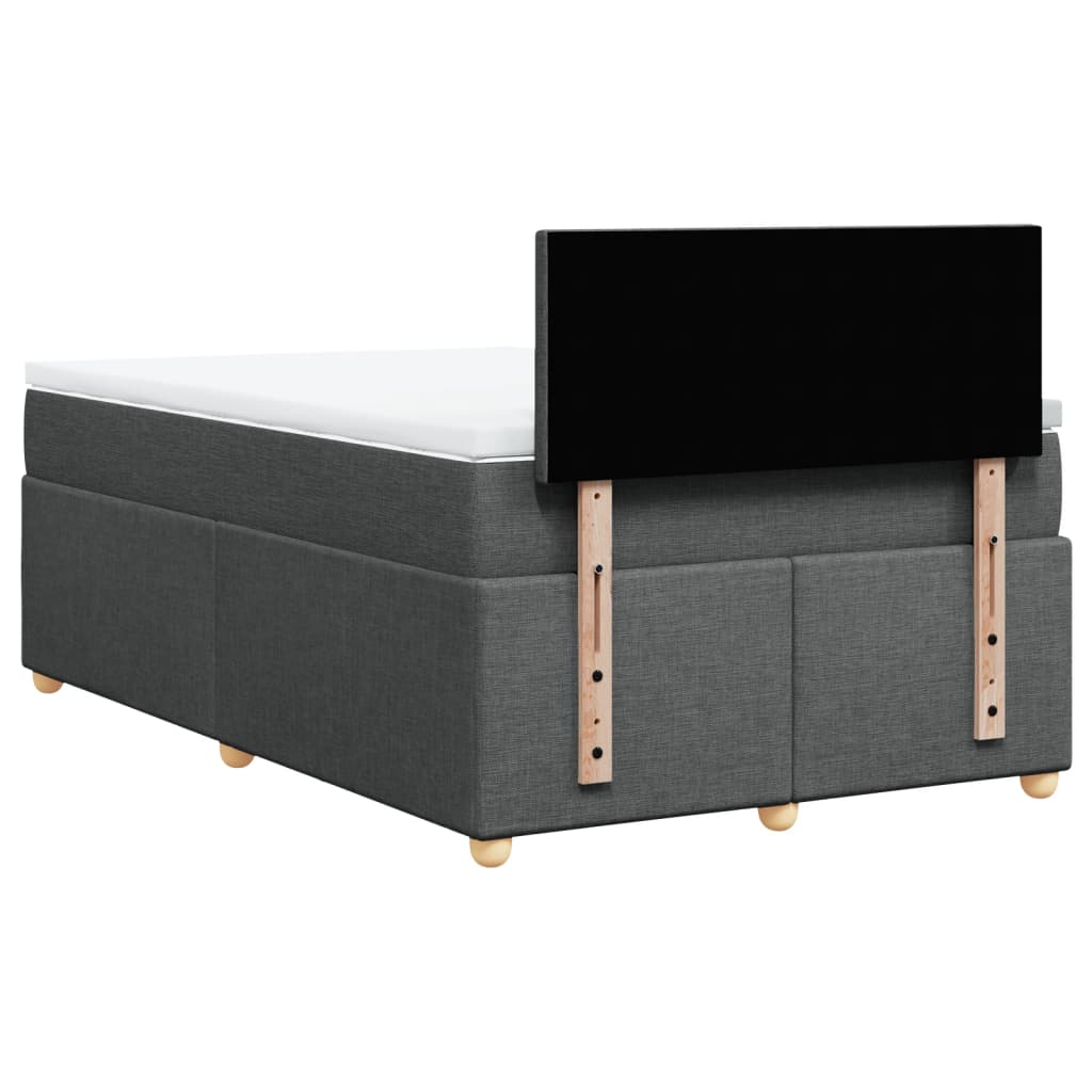 vidaXL Κρεβάτι Boxspring με Στρώμα Σκούρο Γκρι 120x190 εκ Υφασμάτινο