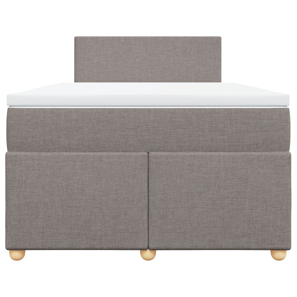 vidaXL Κρεβάτι Boxspring με Στρώμα Taupe 120x190 εκ. Υφασμάτινο