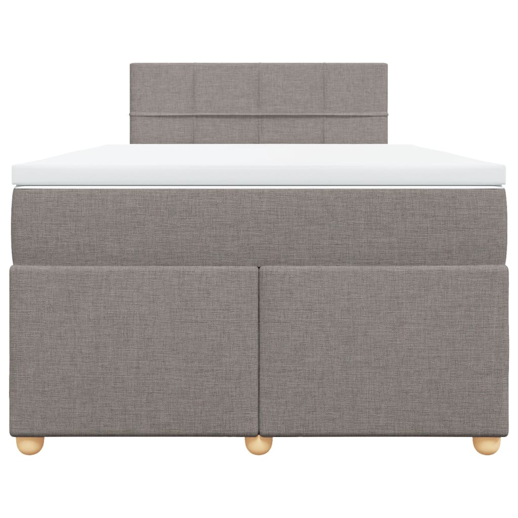vidaXL Κρεβάτι Boxspring με Στρώμα Taupe 120x190 εκ. Υφασμάτινο