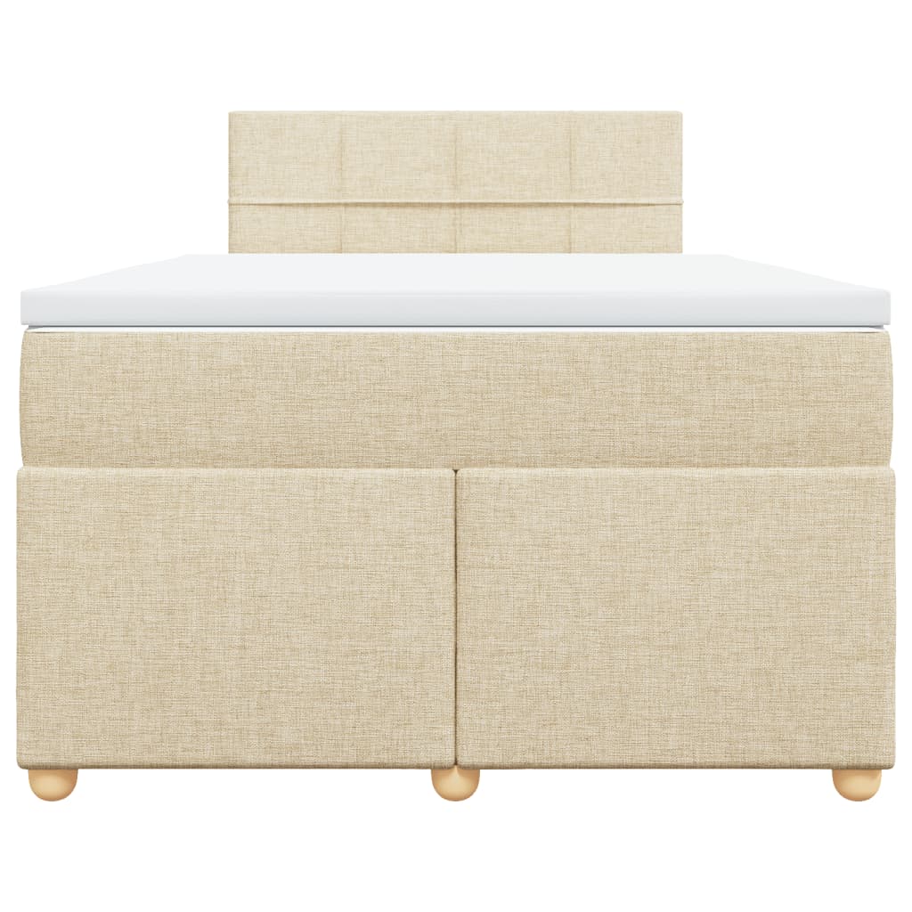 vidaXL Κρεβάτι Boxspring με Στρώμα Κρεμ 120x190 εκ. Υφασμάτινο