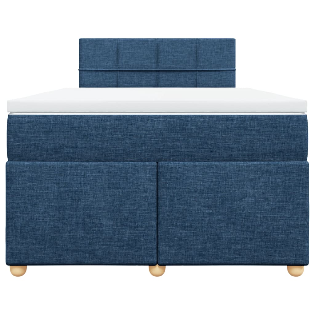 vidaXL Κρεβάτι Boxspring με Στρώμα Μπλε 120x190 εκ. Υφασμάτινο
