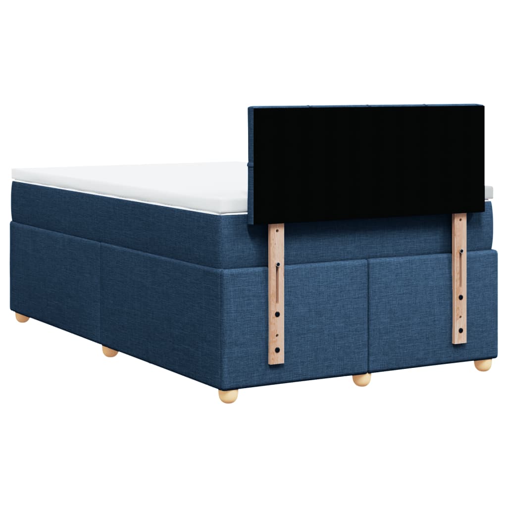 vidaXL Κρεβάτι Boxspring με Στρώμα Μπλε 120x190 εκ. Υφασμάτινο
