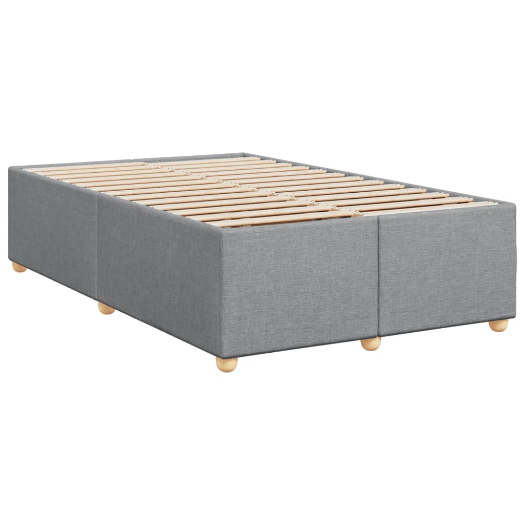vidaXL Κρεβάτι Boxspring με Στρώμα Ανοιχτό Γκρι 120x190 εκ. Υφασμάτινο