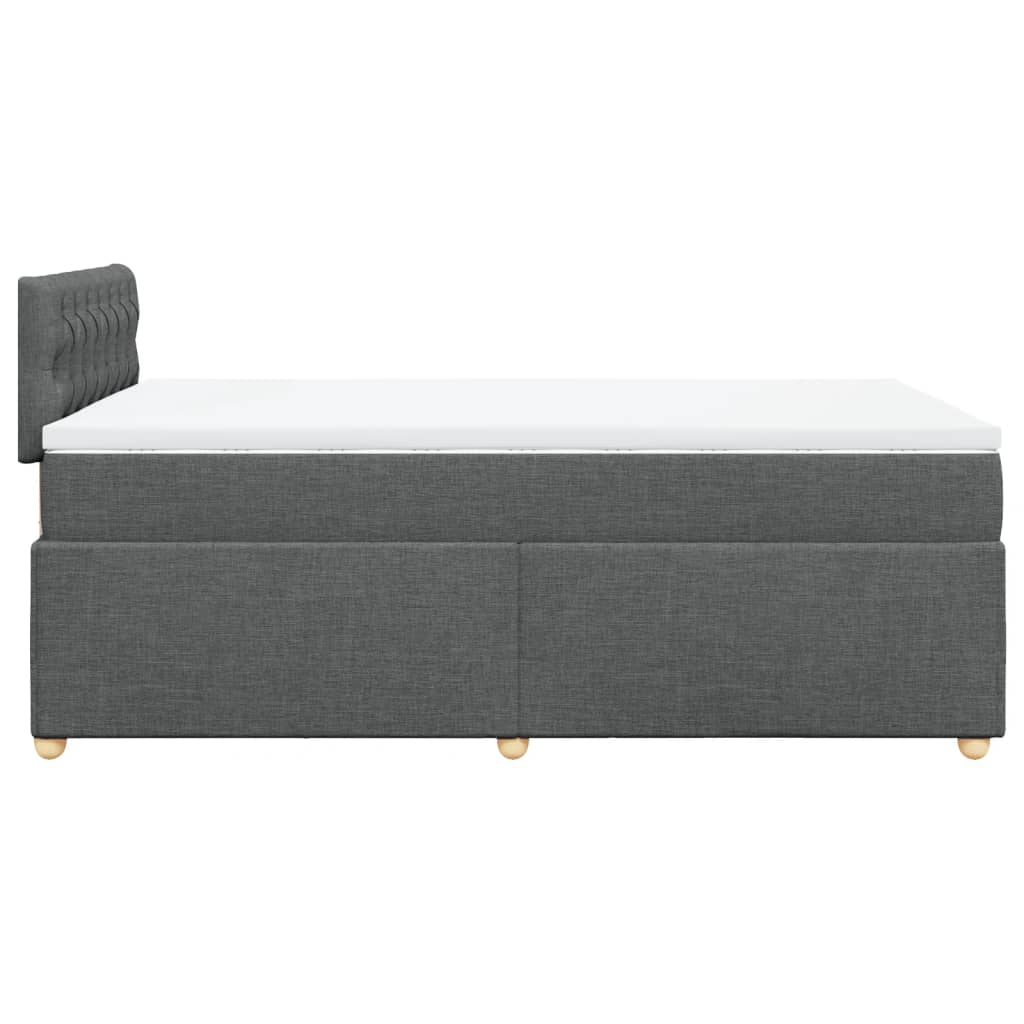 vidaXL Κρεβάτι Boxspring με Στρώμα Σκούρο Γκρι 120x190 εκ Υφασμάτινο