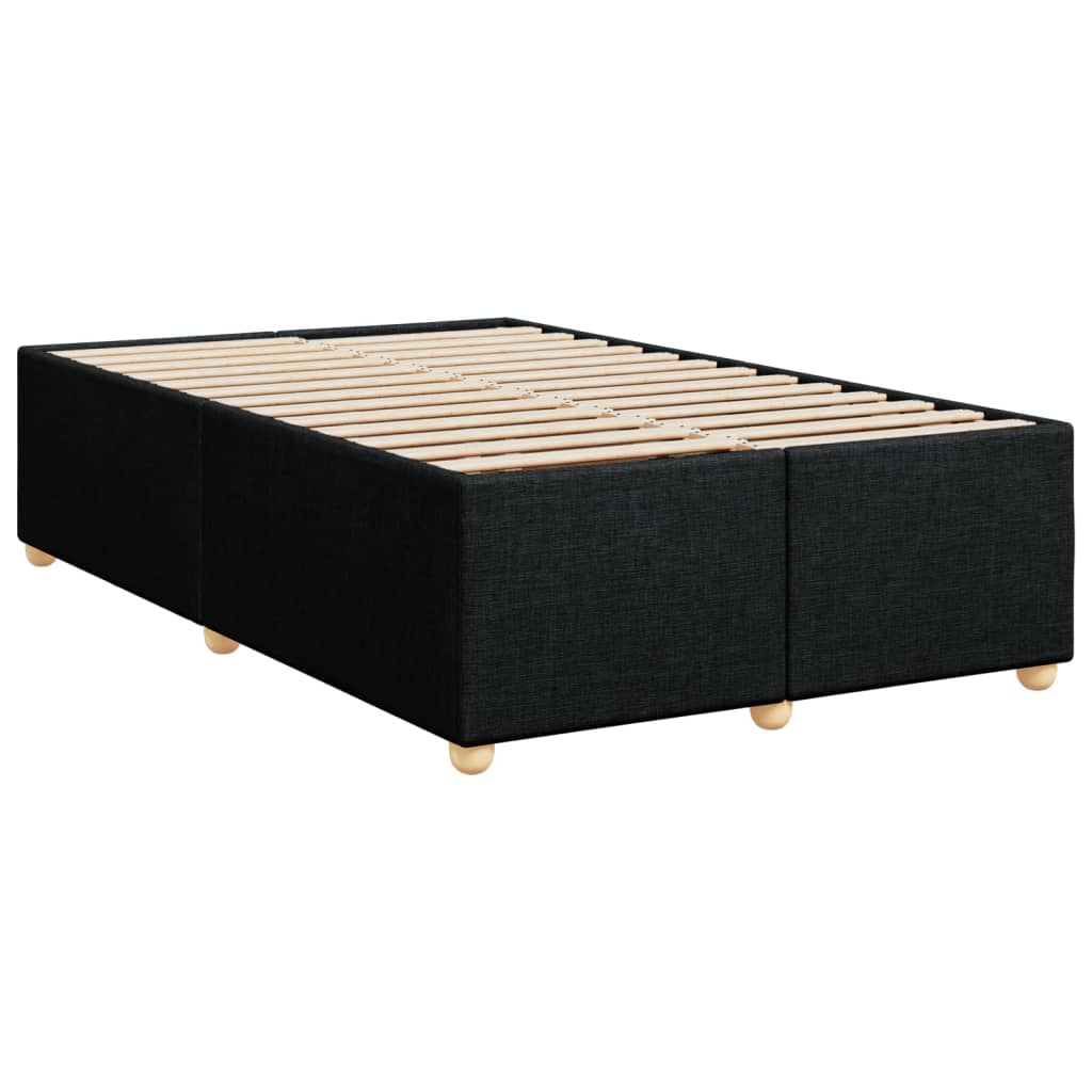 vidaXL Κρεβάτι Boxspring με Στρώμα Μαύρο 120x190 εκ. Υφασμάτινο