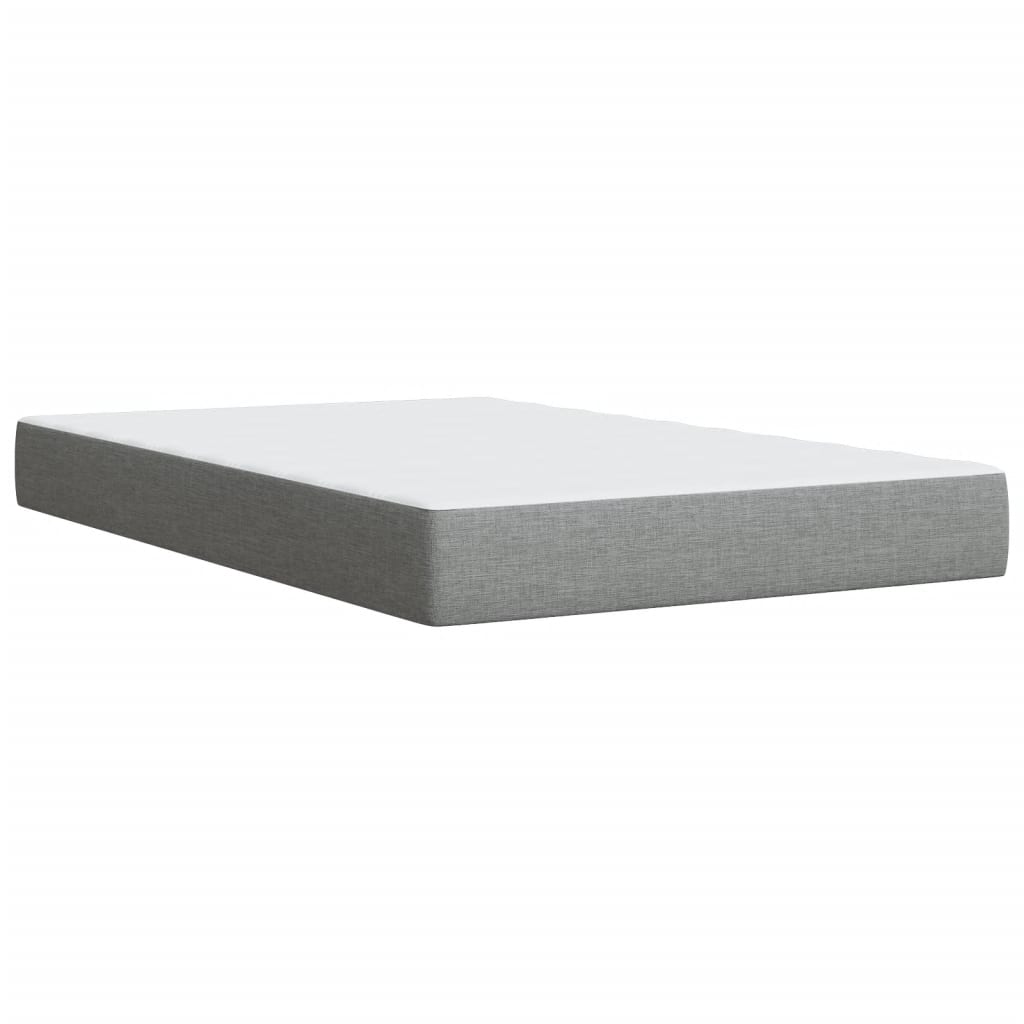 vidaXL Κρεβάτι Boxspring με Στρώμα Ανοιχτό Γκρι 120x190 εκ. Υφασμάτινο