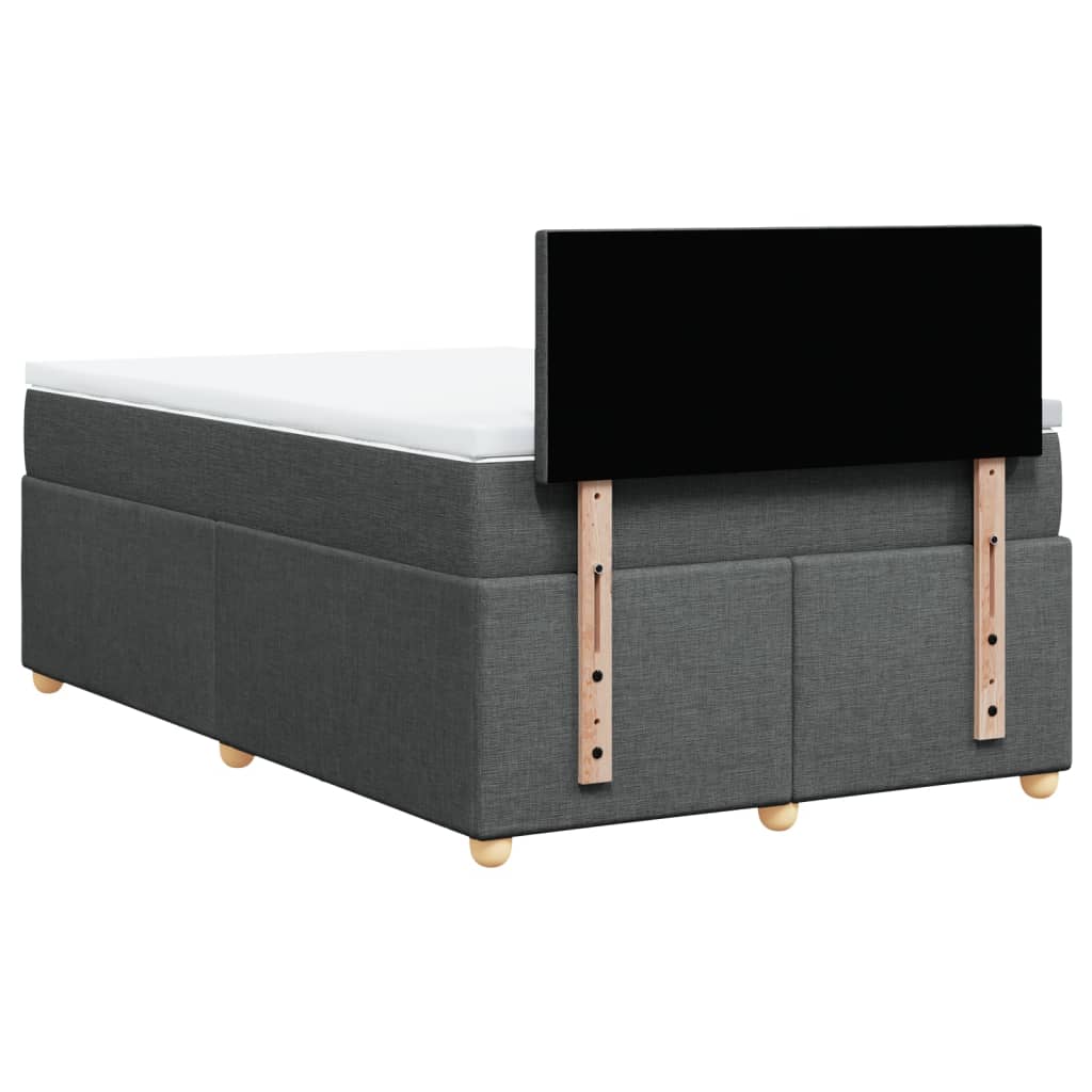 vidaXL Κρεβάτι Boxspring με Στρώμα Σκούρο Γκρι 120x200 εκ. Υφασμάτινο