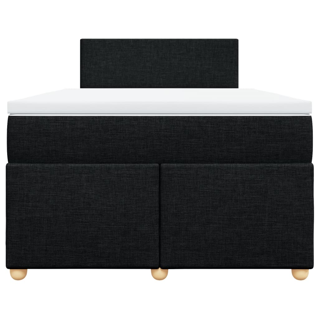 vidaXL Κρεβάτι Boxspring με Στρώμα Μαύρο 120x200 εκ. Υφασμάτινο
