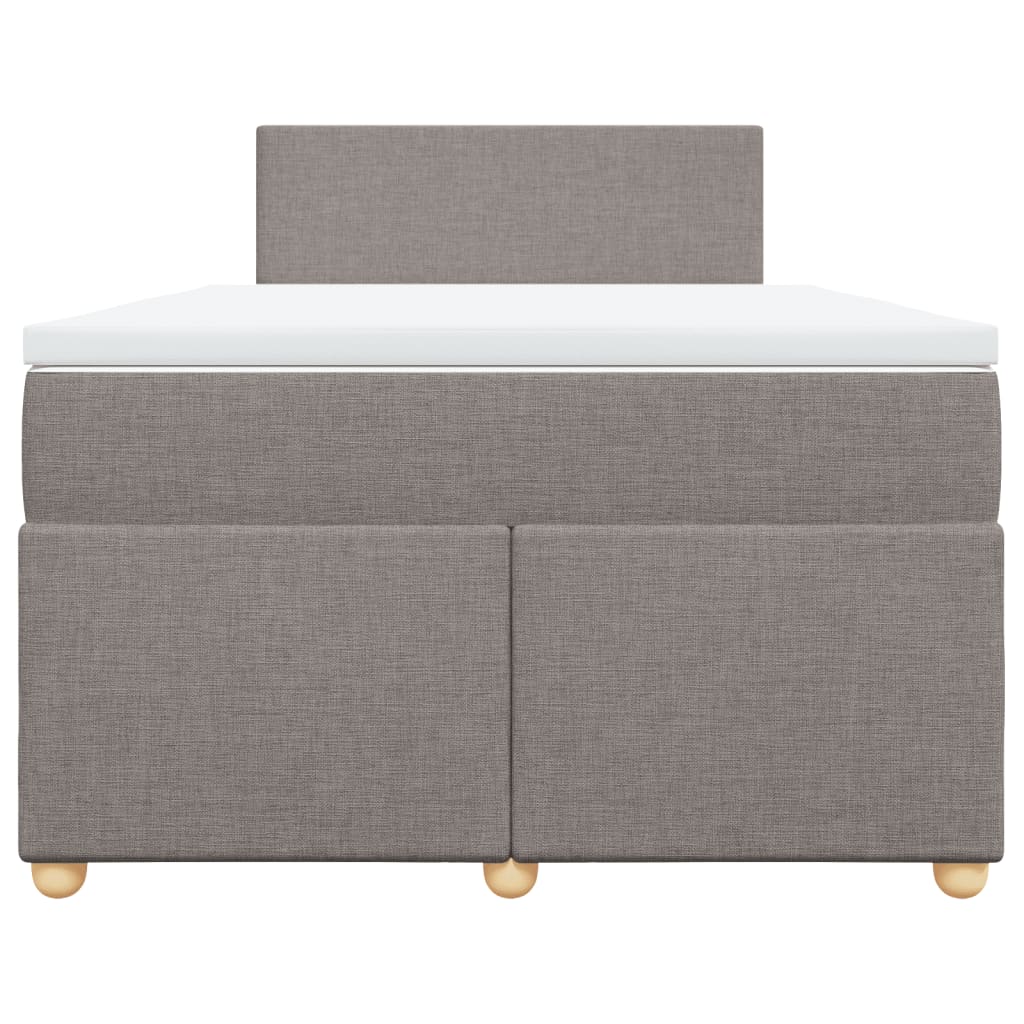 vidaXL Κρεβάτι Boxspring με Στρώμα Taupe 120x200 εκ. Υφασμάτινο