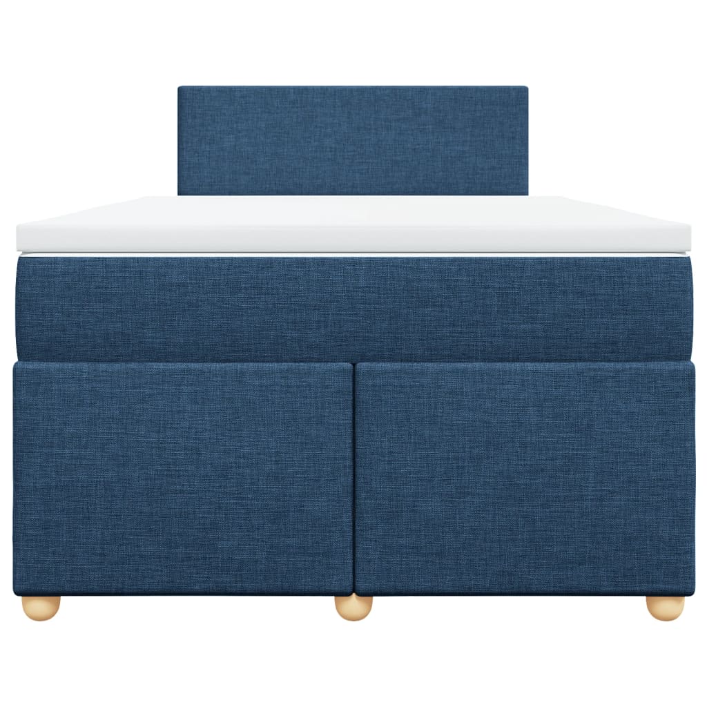 vidaXL Κρεβάτι Boxspring με Στρώμα Μπλε 120x200 εκ. Υφασμάτινο