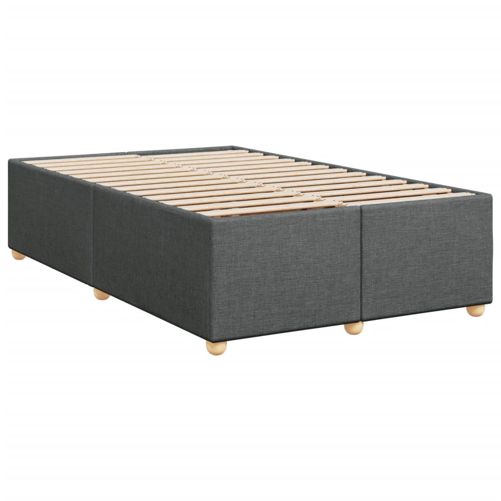 vidaXL Κρεβάτι Boxspring με Στρώμα Σκούρο Γκρι 120x200 εκ. Υφασμάτινο