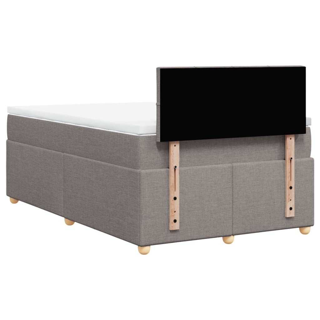 vidaXL Κρεβάτι Boxspring με Στρώμα Taupe 120x200 εκ. Υφασμάτινο