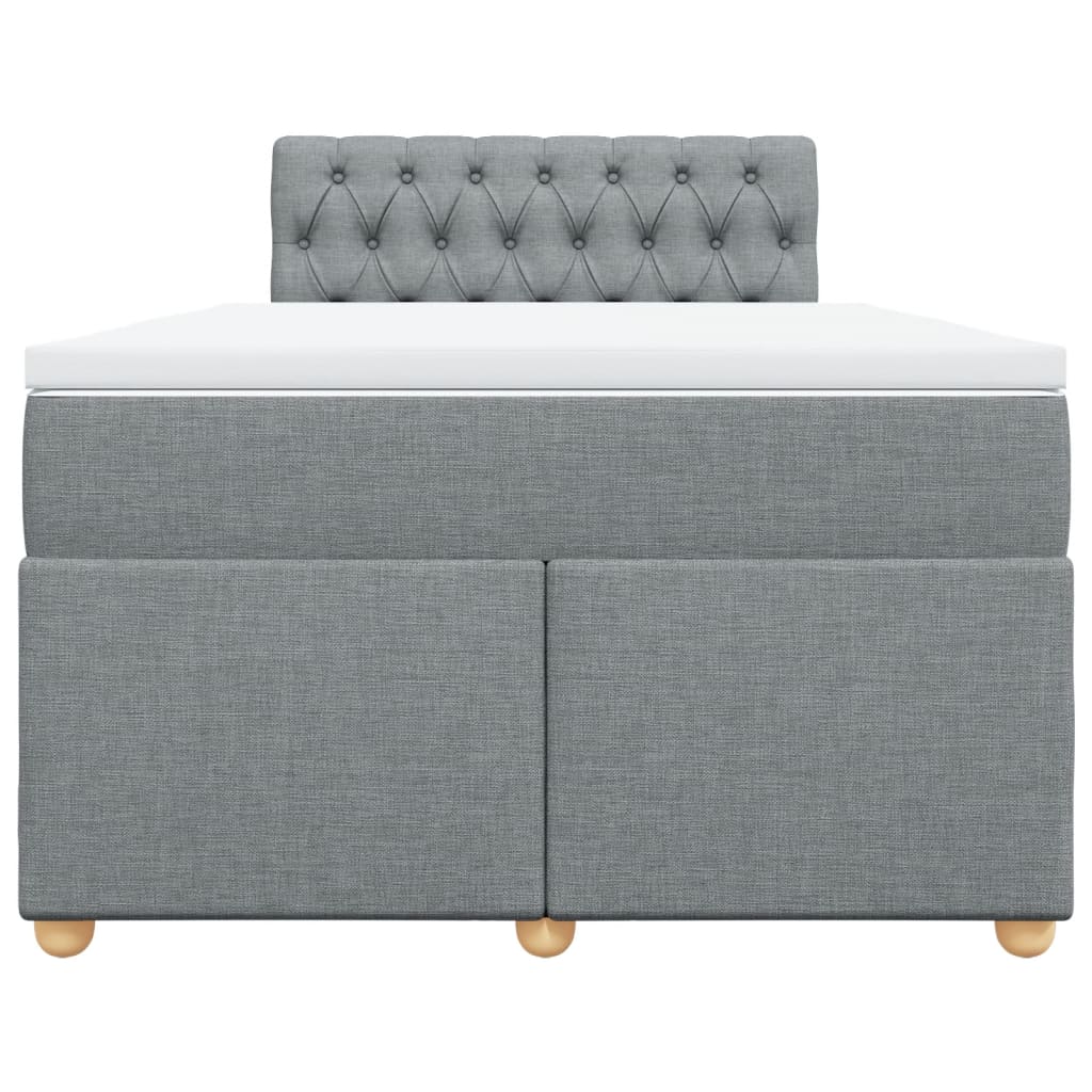 vidaXL Κρεβάτι Boxspring με Στρώμα Ανοιχτό Γκρι 120x200 εκ. Υφασμάτινο