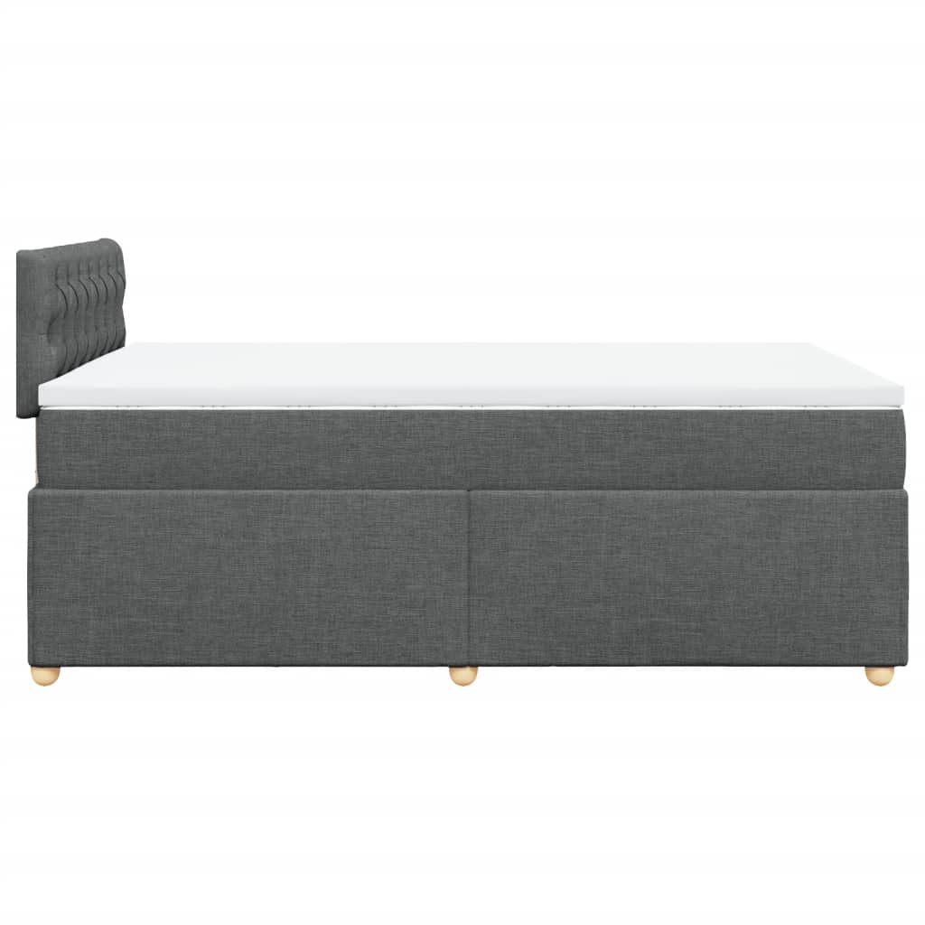 vidaXL Κρεβάτι Boxspring με Στρώμα Σκούρο Γκρι 120x200 εκ. Υφασμάτινο