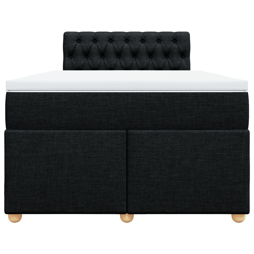 vidaXL Κρεβάτι Boxspring με Στρώμα Μαύρο 120x200 εκ. Υφασμάτινο