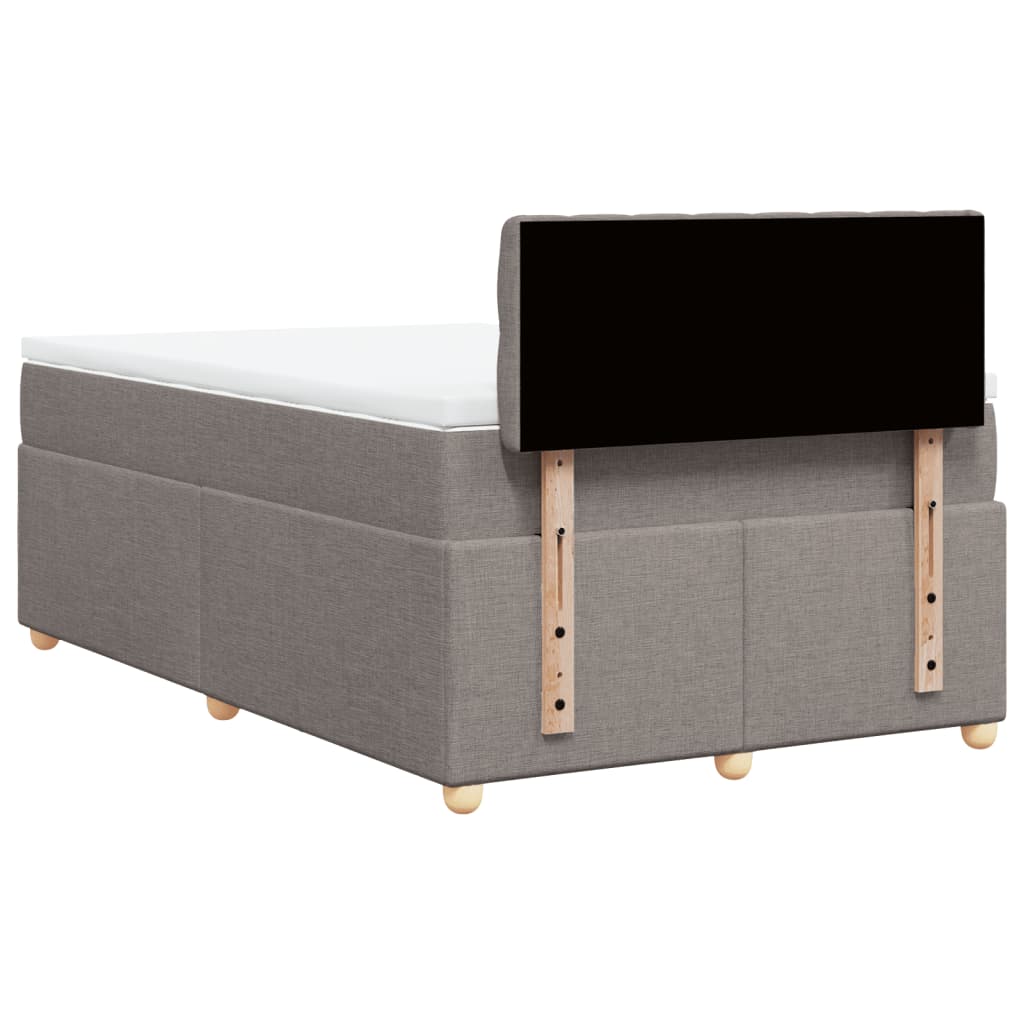 vidaXL Κρεβάτι Boxspring με Στρώμα Taupe 120x200 εκ. Υφασμάτινο