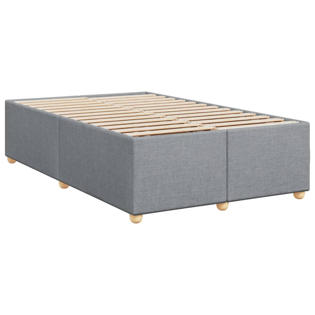 vidaXL Κρεβάτι Boxspring με Στρώμα Ανοιχτό Γκρι 120x200 εκ. Υφασμάτινο
