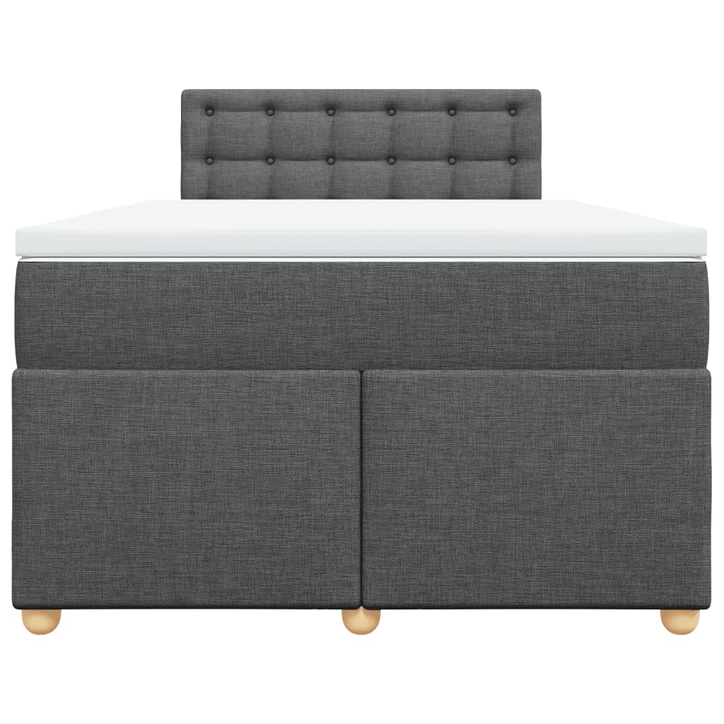 vidaXL Κρεβάτι Boxspring με Στρώμα Σκούρο Γκρι 120x200 εκ. Υφασμάτινο