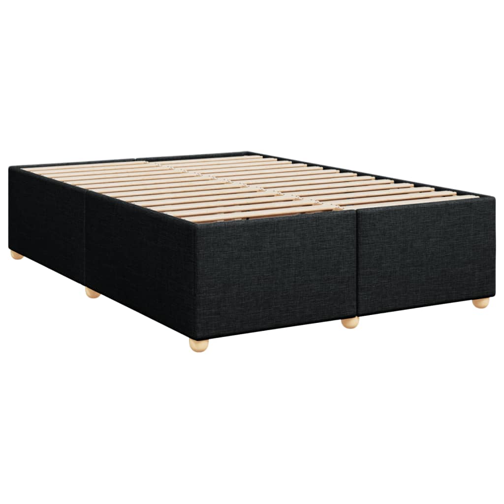 vidaXL Κρεβάτι Boxspring με Στρώμα Μαύρο 140x190 εκ. Υφασμάτινο