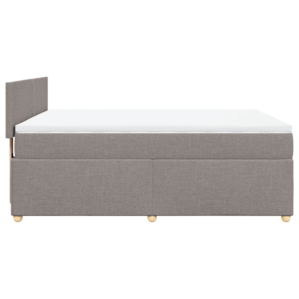 vidaXL Κρεβάτι Boxspring με Στρώμα Taupe 140x190 εκ. Υφασμάτινο