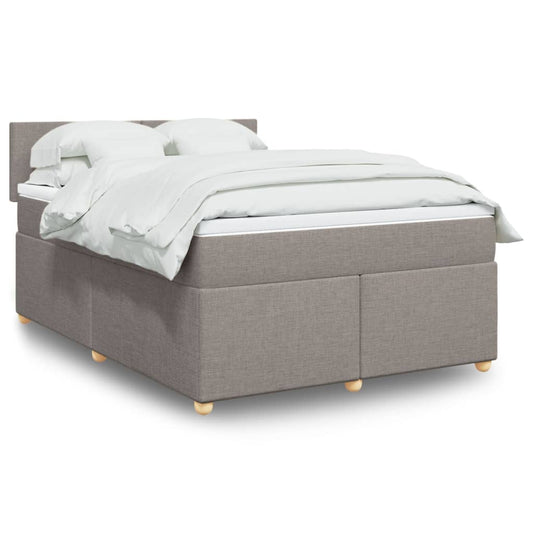 vidaXL Κρεβάτι Boxspring με Στρώμα Taupe 140x190 εκ. Υφασμάτινο